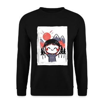 Funny, happy child in nature - Unisex Sweatshirt - black - Front - Alina (178cm) & Michal (187cm)