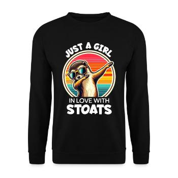 Girl Loves Ermine - Unisex Sweatshirt - black - Front - Alina (178cm) & Michal (187cm)