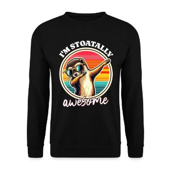 Funny Ermine Sayings - Unisex Sweatshirt - black - Front - Alina (178cm) & Michal (187cm)