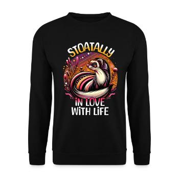 Funny Ermine Sayings - Unisex Sweatshirt - black - Front - Alina (178cm) & Michal (187cm)