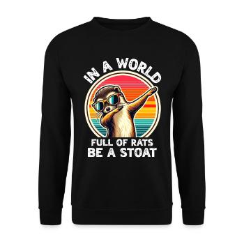 Funny Ermine Sayings - Unisex Sweatshirt - black - Front - Alina (178cm) & Michal (187cm)