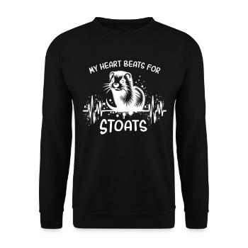 ECG Ermine Heart Line - Unisex Sweatshirt - black - Front - Alina (178cm) & Michal (187cm)
