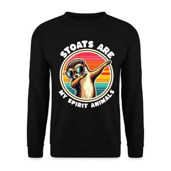 Funny Ermine Sayings - Unisex Sweatshirt - black - Front - Alina (178cm) & Michal (187cm)