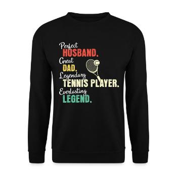 Papa joueur de tennis - Sweat-shirt Unisexe - noir - Devant - Alina (178cm) & Michal (187cm)