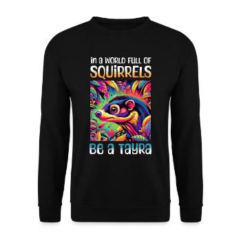 Lustige Marder Sprüche - Unisex Pullover - Schwarz - Vorne - Alina (178cm) & Michal (187cm)