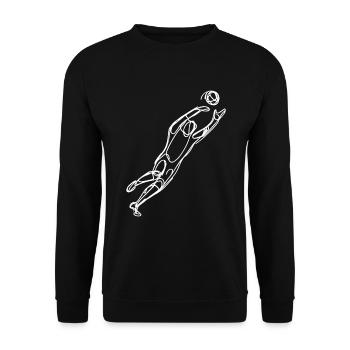 Dessin du gardien de but - Sweat-shirt Unisexe - noir - Devant - Alina (178cm) & Michal (187cm)