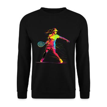 Tennis Girls Retrowave - Unisex Sweatshirt - black - Front - Alina (178cm) & Michal (187cm)