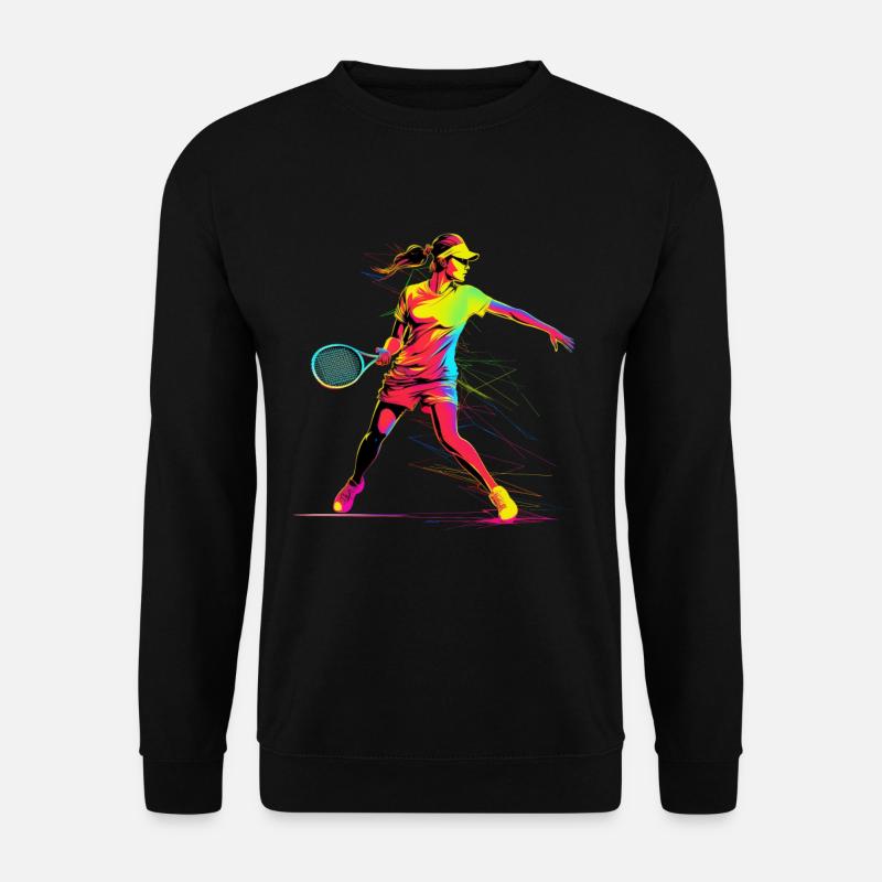 Tennis Mädchen Retrowave - Unisex Pullover - Schwarz