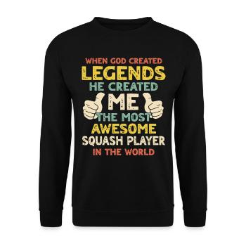 Squash player - Unisex Sweatshirt - black - Front - Alina (178cm) & Michal (187cm)