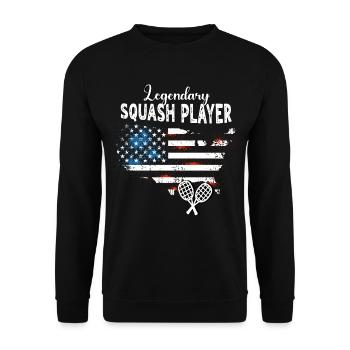 Squash player - Unisex Sweatshirt - black - Front - Alina (178cm) & Michal (187cm)