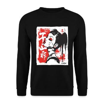 Fille japonaise cool - Sweat-shirt Unisexe - noir - Devant - Alina (178cm) & Michal (187cm)