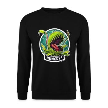 Plante carnivore : Toujours affamée - Sweat-shirt Unisexe - noir - Devant - Alina (178cm) & Michal (187cm)
