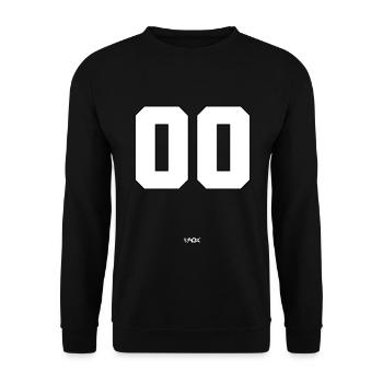 Nummer 00: Doppelte Null, Doppelter Spaß - Unisex Pullover - Schwarz - Vorne - Alina (178cm) & Michal (187cm)