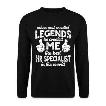 Best HR Specialist Legend - Unisex Sweatshirt - black - Front - Alina (178cm) & Michal (187cm)