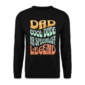 Dad HR Specialist - Unisex Sweatshirt - black - Front - Alina (178cm) & Michal (187cm)