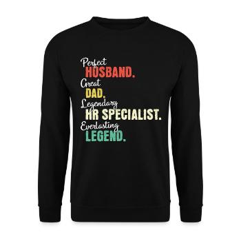 HR Specialist Dad - Unisex Sweatshirt - black - Front - Alina (178cm) & Michal (187cm)