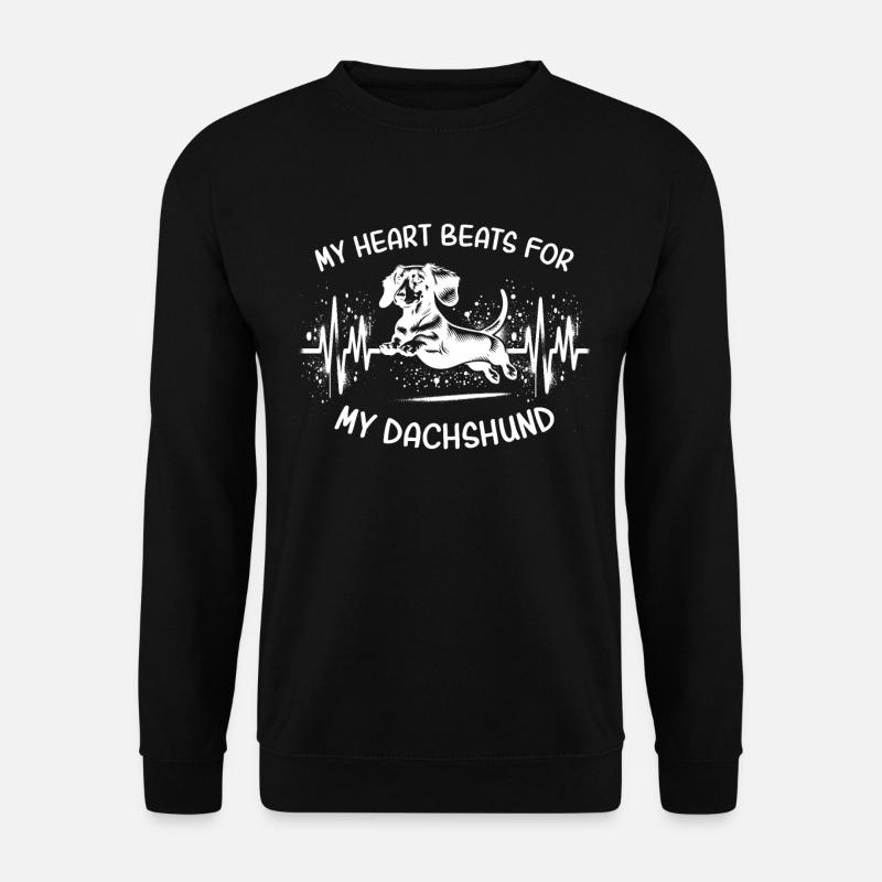 ECG Teckel Heartline Teckel - Sweat-shirt Unisexe - noir