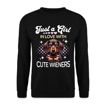Teckel Fille - Sweat-shirt Unisexe - noir - Devant - Alina (178cm) & Michal (187cm)