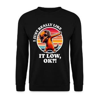 J’adore le dicton teckel - Sweat-shirt Unisexe - noir - Devant - Alina (178cm) & Michal (187cm)