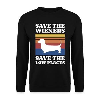 Sauver le teckel de Wiener - Sweat-shirt Unisexe - noir - Devant - Alina (178cm) & Michal (187cm)