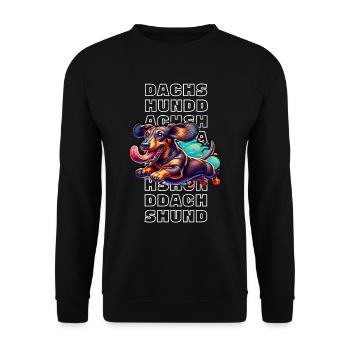 Dachshund - Unisex Pullover - Schwarz - Vorne - Alina (178cm) & Michal (187cm)