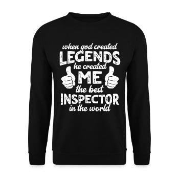 Best Inspector Legend - Unisex Sweatshirt - black - Front - Alina (178cm) & Michal (187cm)