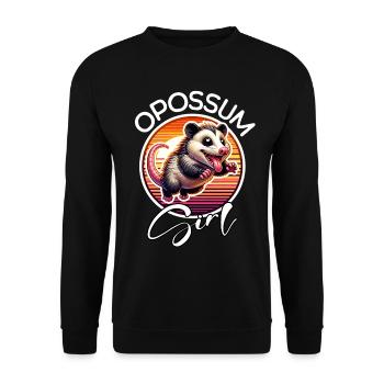 Opossum Girl - Unisex Pullover - Schwarz - Vorne - Alina (178cm) & Michal (187cm)