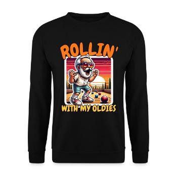 Drôle de dicton de boule de pétanque - Sweat-shirt Unisexe - noir - Devant - Alina (178cm) & Michal (187cm)