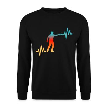 Ligne de pétanque en forme de cœur - Sweat-shirt Unisexe - noir - Devant - Alina (178cm) & Michal (187cm)