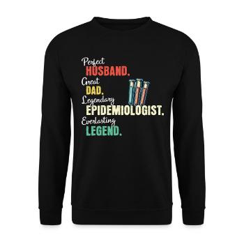 Epidemiologist Dad - Unisex Sweatshirt - black - Front - Alina (178cm) & Michal (187cm)