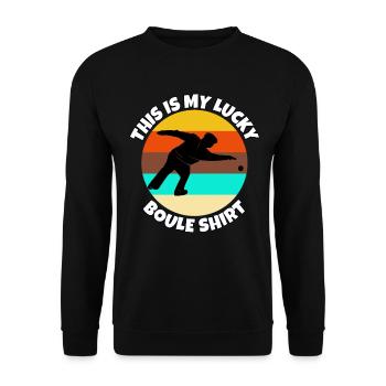 Boules - Unisex Sweatshirt - black - Front - Alina (178cm) & Michal (187cm)