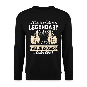Coach de bien-être légendaire - Sweat-shirt Unisexe - noir - Devant - Alina (178cm) & Michal (187cm)