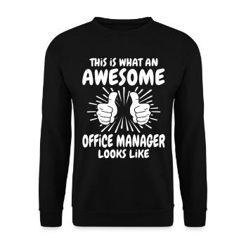 Büro Manager - Unisex Pullover - Schwarz - Vorne - Alina (178cm) & Michal (187cm)