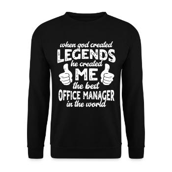Bester Büro Manager Legende - Unisex Pullover - Schwarz - Vorne - Alina (178cm) & Michal (187cm)