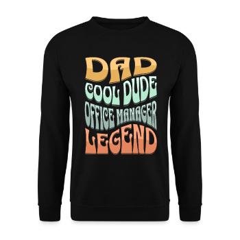Dad Office Manager - Unisex Sweatshirt - black - Front - Alina (178cm) & Michal (187cm)
