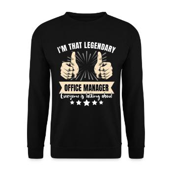Legendärer Büro Manager - Unisex Pullover - Schwarz - Vorne - Alina (178cm) & Michal (187cm)