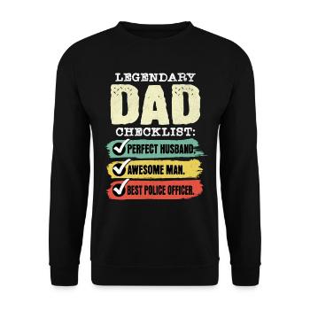 Papa Policier Fête des Pères - Sweat-shirt Unisexe - noir - Devant - Alina (178cm) & Michal (187cm)