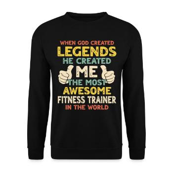 Fitnesstrainer - Unisex Pullover - Schwarz - Vorne - Alina (178cm) & Michal (187cm)