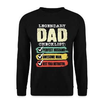 Papa Yogalehrer Vatertag - Unisex Pullover - Schwarz - Vorne - Alina (178cm) & Michal (187cm)