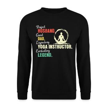 Papa professeur de yoga - Sweat-shirt Unisexe - noir - Devant - Alina (178cm) & Michal (187cm)