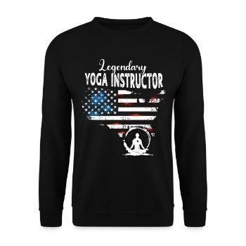 Yogalehrer US - Unisex Pullover - Schwarz - Vorne - Alina (178cm) & Michal (187cm)
