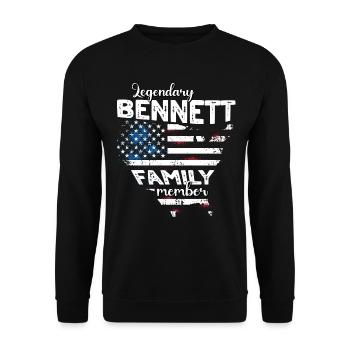 Family Bennett US - Unisex Sweatshirt - black - Front - Alina (178cm) & Michal (187cm)