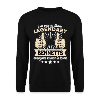 Legendary Bennett Legend - Unisex Sweatshirt - black - Front - Alina (178cm) & Michal (187cm)