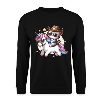 Licorne Et Chat, Propriétaire De Chat, Amoureux Des Chats - Sweat-shirt Unisexe - noir - Devant - Alina (178cm) & Michal (187cm)