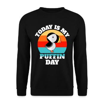 Puffin Sayings - Unisex Sweatshirt - black - Front - Alina (178cm) & Michal (187cm)