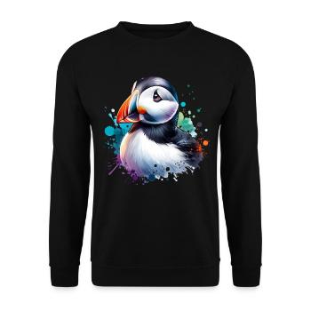 Papageientaucher - Unisex Pullover - Schwarz - Vorne - Alina (178cm) & Michal (187cm)