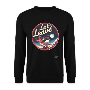 Voler un pingouin drôle dans la neige, éloignez-vous d’ici - Sweat-shirt Unisexe - noir - Devant - Alina (178cm) & Michal (187cm)