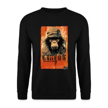 Fake movie poster of the human ape chimpanzee - Unisex Sweatshirt - black - Front - Alina (178cm) & Michal (187cm)