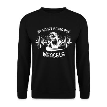 ECG Weasel Heart Line - Unisex Sweatshirt - black - Front - Alina (178cm) & Michal (187cm)