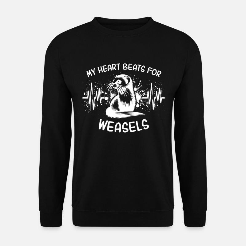 ECG Weasel Heart Line - Unisex Sweatshirt - black